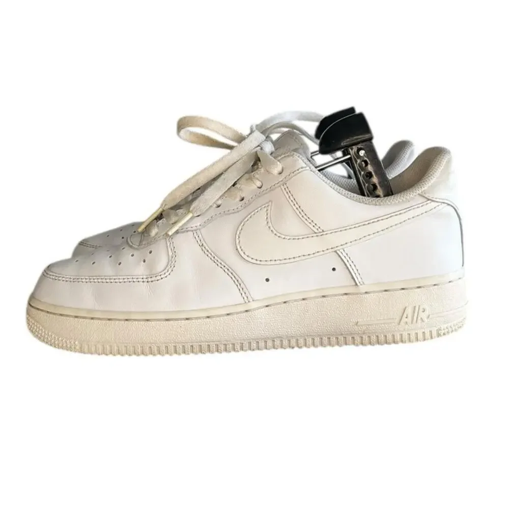 Womens Nike Air Force 1 Low '07 DD8959-100 Leather Sneaker SZ 8.5 White Walking